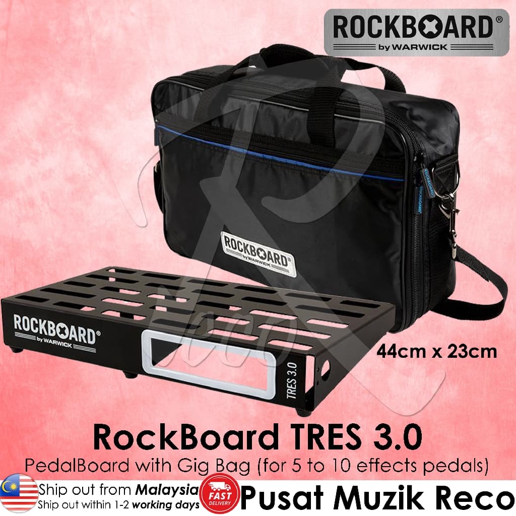 Warwick RockBoard TRES 3.0 Pedalboard with Gig Bag – Reco Music