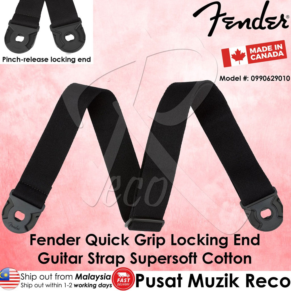 Fender Quick Grip Locking End Strap Black Polypro フェンダー ストラップ