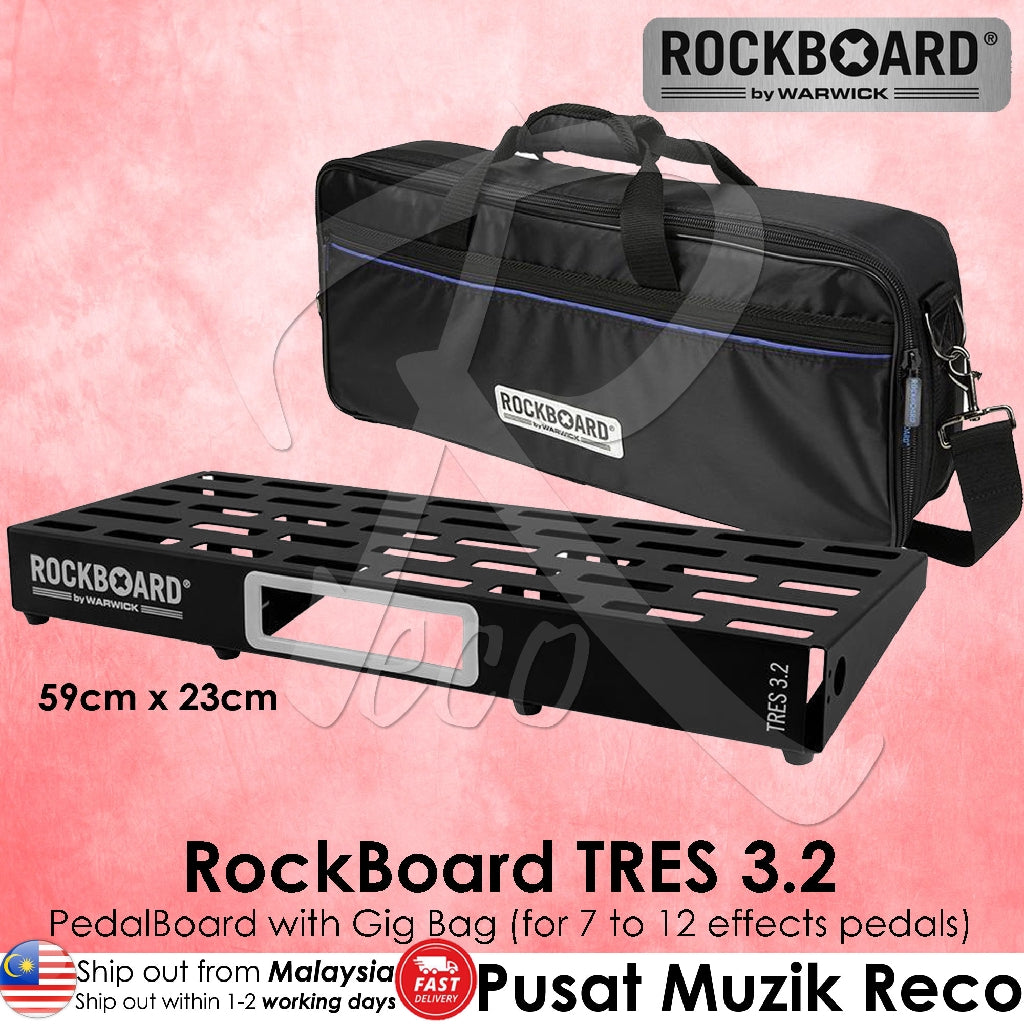 Warwick RockBoard TRES 3.2 Guitar Effect Pedalboard with Gig Bag