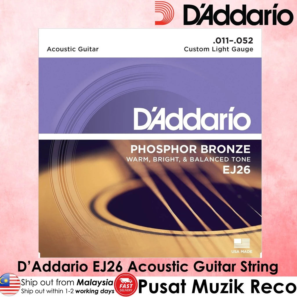 D Addario EJ26 Phosphor Bronze Custom Light Acoustic Strings .011