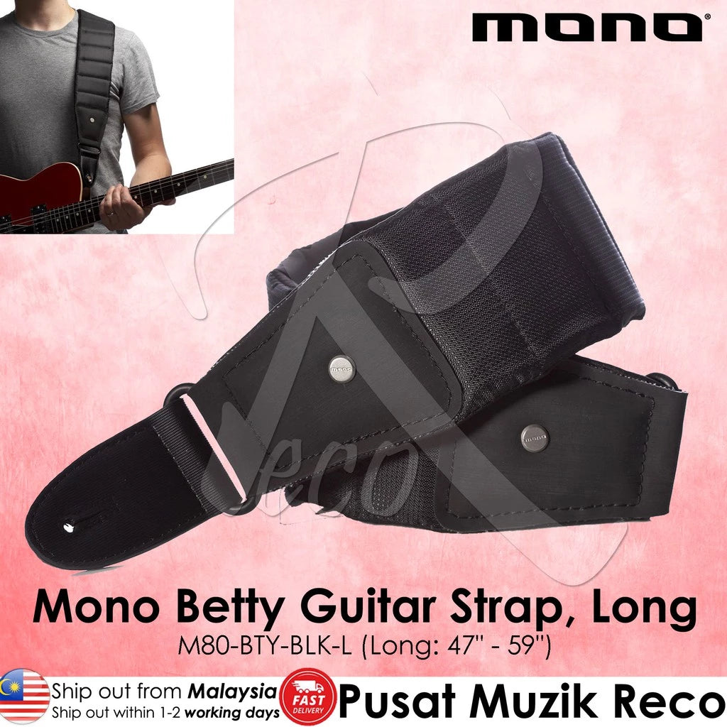 SOLD - Mono Betty Guitar Bass Strap Black Padded 3 Wide