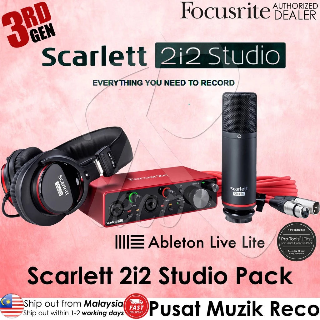 Focusrite Scarlett 2i2 Studio 3rd Gen Recording Bundle