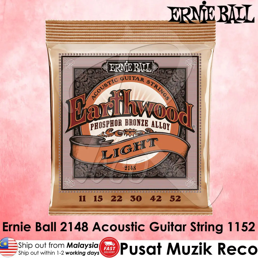 Ernie Ball 2148 Earthwood Phosphor Bronze Acoustic Guitar Strings