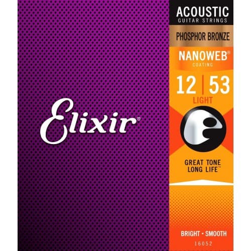 *Elixir Strings 16052 Nanoweb Coating Phosphor Bronze Acoustic Guitar String Light 1253 - Reco Music Malaysia