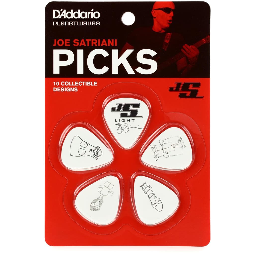 *D'Addario 1CWH2-10JS Joe Satriani Signature Guitar Picks, White - Reco Music Malaysia