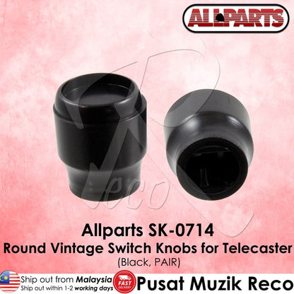 *Allparts SK-0714-023 Vintage-style Switch Tips, Black - Reco Music Malaysia