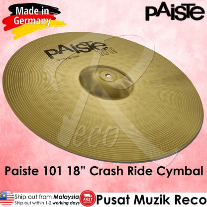 *Paiste 18" 101 Brass Crash Ride Cymbals, 18 inch - Reco Music Malaysia