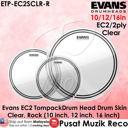 *Evans ETP-EC2SCLR-R EC2 Tompack 10in 12in 16in Rock Pack - Reco Music Malaysia