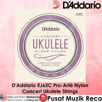 *D'Addario EJ65C Concert Ukulele Strings - Reco Music Malaysia