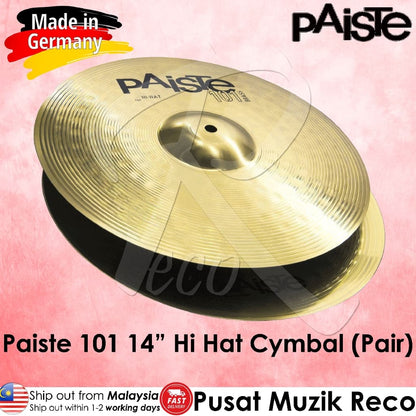 *Paiste 101 Brass 14'' Hi Hat Cymbals - Made in Germany - Reco Music Malaysia