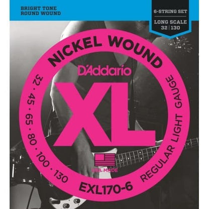 *D'Addario EXL170-6 Nickel Wound 6 String Electric Bass Guitar Strings - Reco Music Malaysia