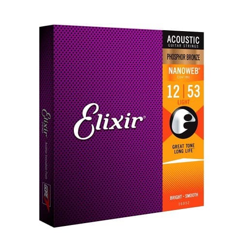 *Elixir Strings 16052 Nanoweb Coating Phosphor Bronze Acoustic Guitar String Light 1253 - Reco Music Malaysia