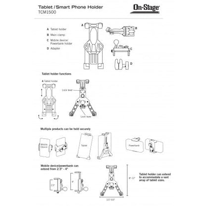 *On Stage TCM1500 Tablet / Smart Phone Holder - Reco Music Malaysia