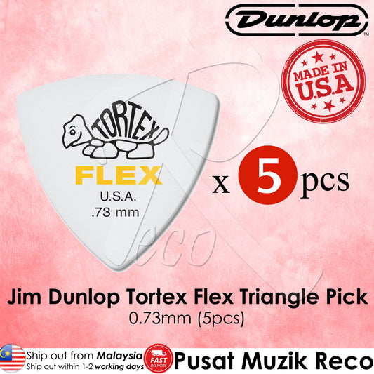 Jim Dunlop 456-073 0.73mm Tortex FLEX Triangle Guitar Pick (5-Pack)