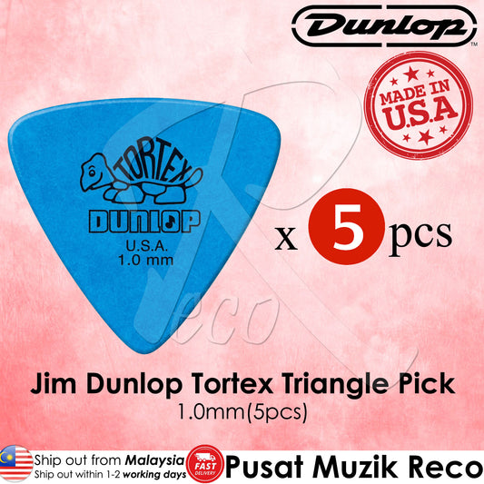 Jim Dunlop 431-100 1.00mm Tortex Triangle Guitar Pick Blue (5Pcs/Pack)