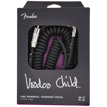 Fender Jimi Hendrix Voodoo Child Guitar Cable Coil Cable Black, 30ft