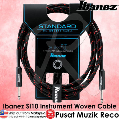 *Ibanez SI10-BW Standard Woven Instrument Cable 10ft - Reco Music Malaysia