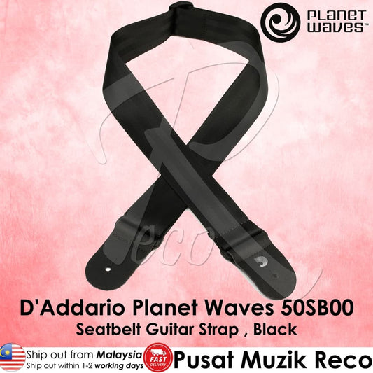 *D'Addario Planet Waves 50SB00 Seat Belt Guitar Strap , Black - Reco Music Malaysia