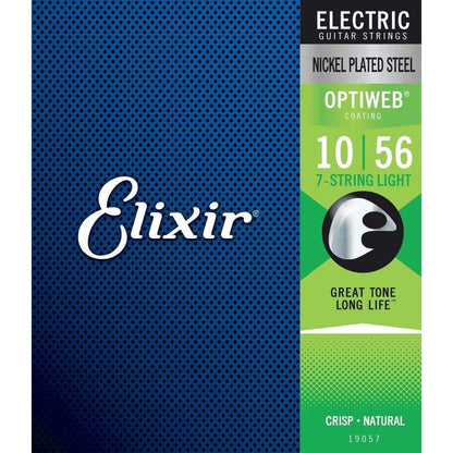 *Elixir 19057 Optiweb 7-string Electric Nickel Plated Steel Guitar Strings, Light - Reco Music Malaysia