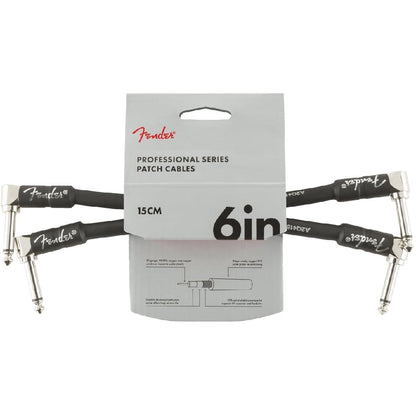 *Fender 099-0820-023 Guitar Effect Patch Cable, 6-inch, Black, 2-Pack - Reco Music Malaysia