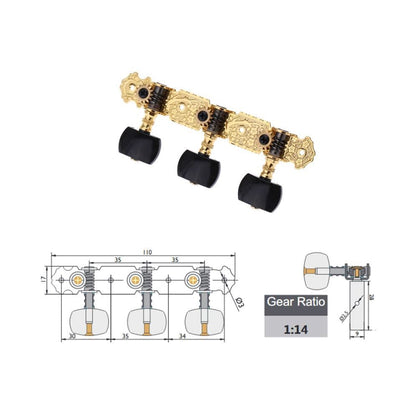 Alice AOS-020B3P Gold-Plated Classical Machine Head SET (3+3)