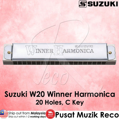 Suzuki W20 Winner Harmonica 20 Holes C Key | Reco Music Malaysia