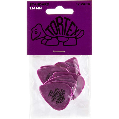 Jim Dunlop 418P1.14 Tortex Standard 1.14mm Purple Guitar Pick Pack (12pcs) - Reco Music Malaysia