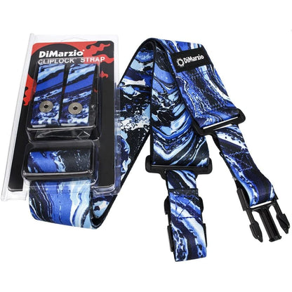 Dimarzio DD2240 Steve Vai Cliplock Guitar Strap, Blue Universe