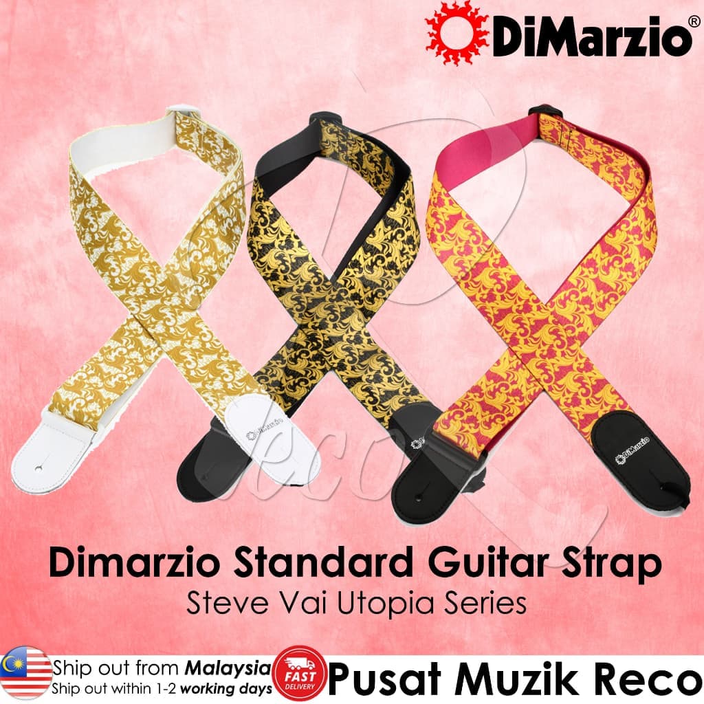 *Dimarzio DD3152 2" Steve Vai Utopia Guitar Strap, Pink Gold - Reco Music Malaysia