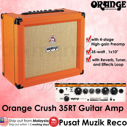 Orange Crush 35RT 1 x 10-inch 35-watt Combo Amp With Reverb, Tuner, and Effects Loop - Reco Music Malaysia