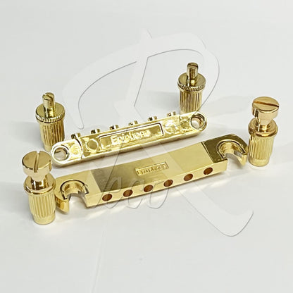 *RM Gold Electric Guitar Epiphone Tune-o-matic Bridge and Tailpiece Set Stopbar Set - Reco Music Malaysia