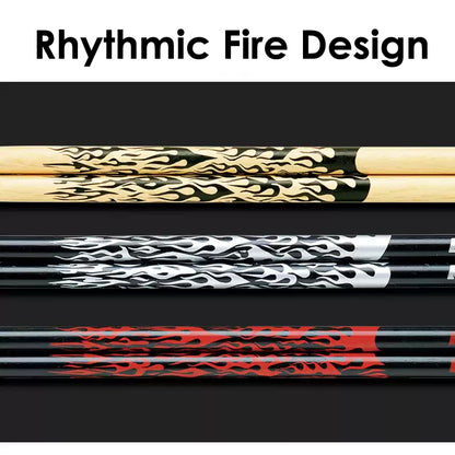 Tama 5A-F-BR Rhythmic Fire Japanese Oak 5A Drumsticks, Black/Red Pattern - Reco Music Malaysia