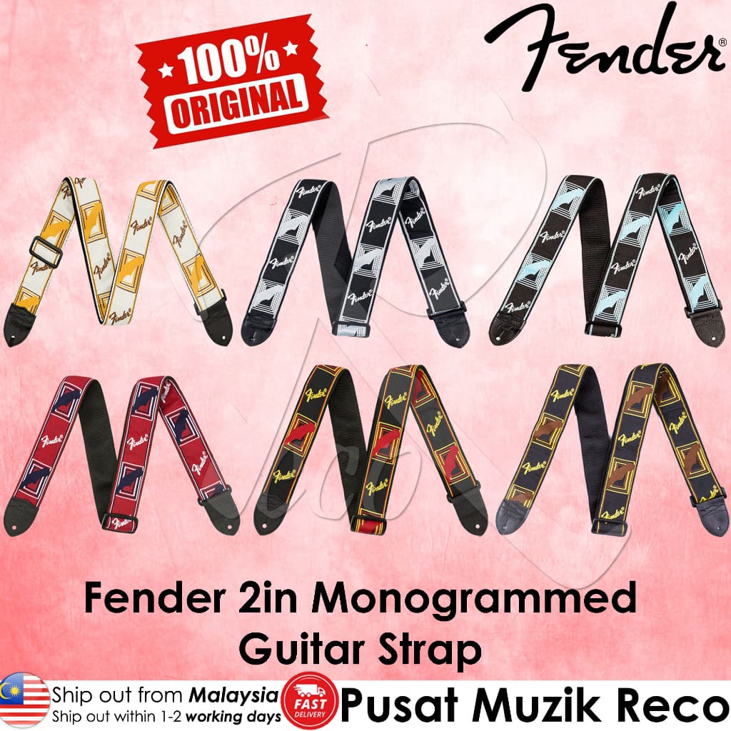 *Fender 0990682000 2" Monogrammed Strap - Red/White/Blue - Reco Music Malaysia