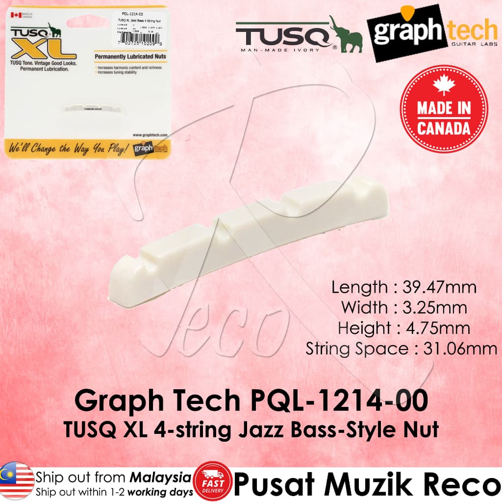 Graph Tech PQL-1214-00 TUSQ XL 4 string Jazz Bass Style Nut - Reco Music Malaysia