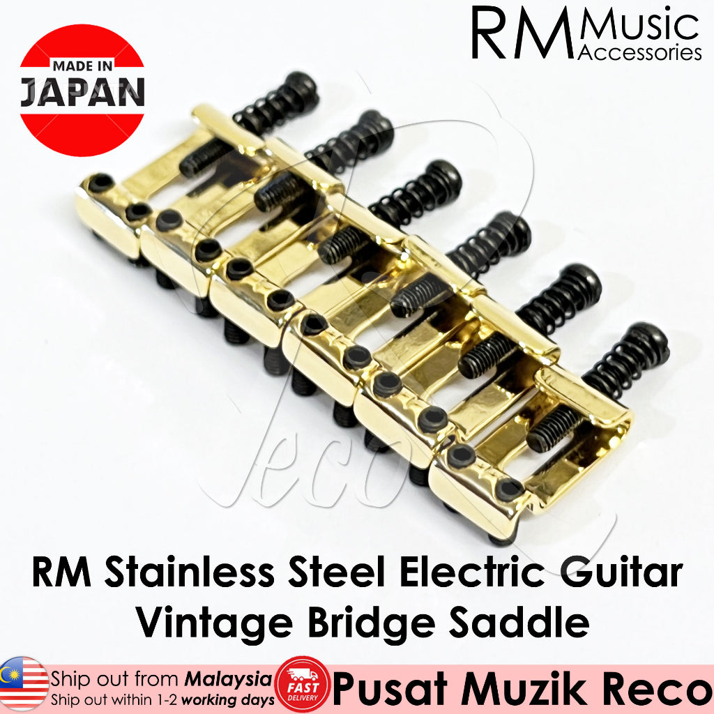 RM Stainless Steel Electric Guitar Vintage Tremolo Bridge Saddle 20.5x10.5MM (6pcs) - Reco Music Malaysia