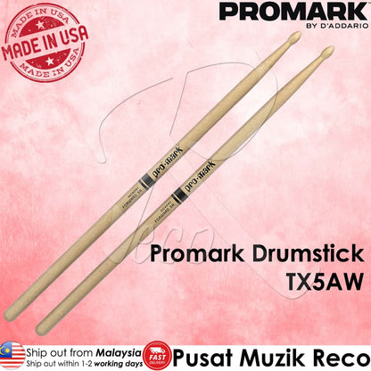 *Promark TX5AW Classic Forward Hickory 5A Drumstick, Wood Tip - Reco Music Malaysia