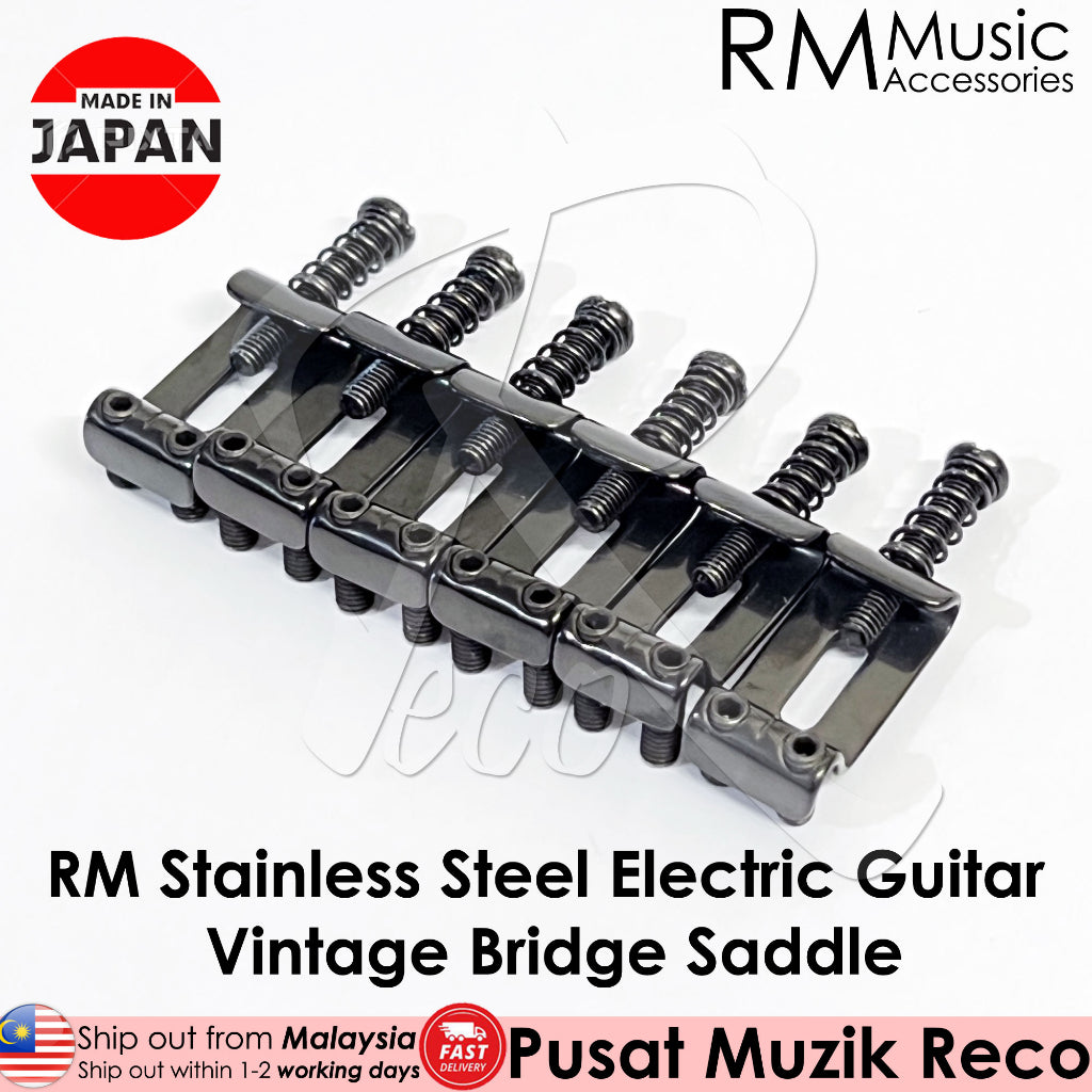 RM Stainless Steel Electric Guitar Vintage Tremolo Bridge Saddle 20.5x10.5MM (6pcs) - Reco Music Malaysia