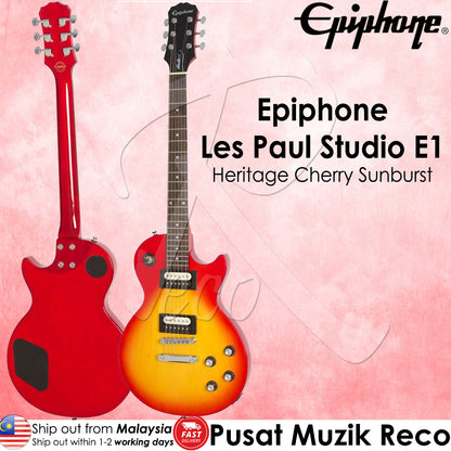 Epiphone Les Paul Studio E1 HS Electric Guitar, Heritage Cherry Sunburst - Reco Music Malaysia