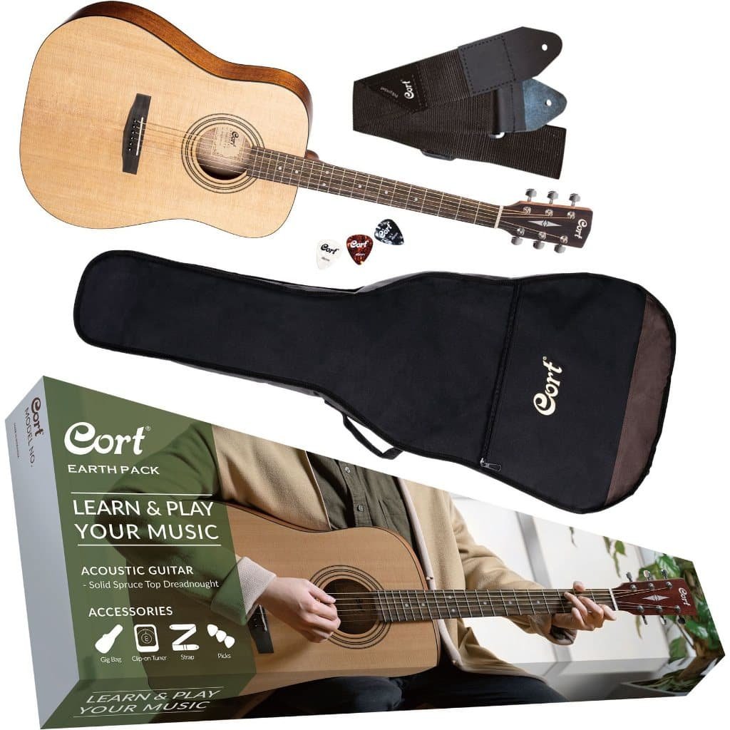 Cort Earth Pack Earth Series Acoustic Guitar Package - Reco Music Malaysia