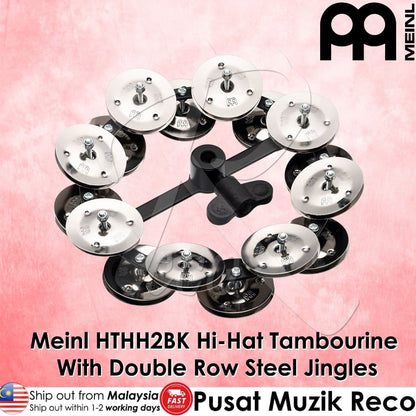 *Meinl HTHH2BK 5" Hihat Tambourine, 2 Row, SS Jingles - Reco Music Malaysia