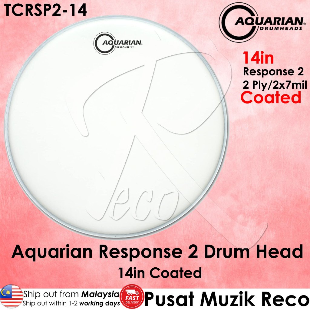 Aquarian TCRSP2-14 Response 2 Texture Coated Drumhead - Reco Music Malaysia