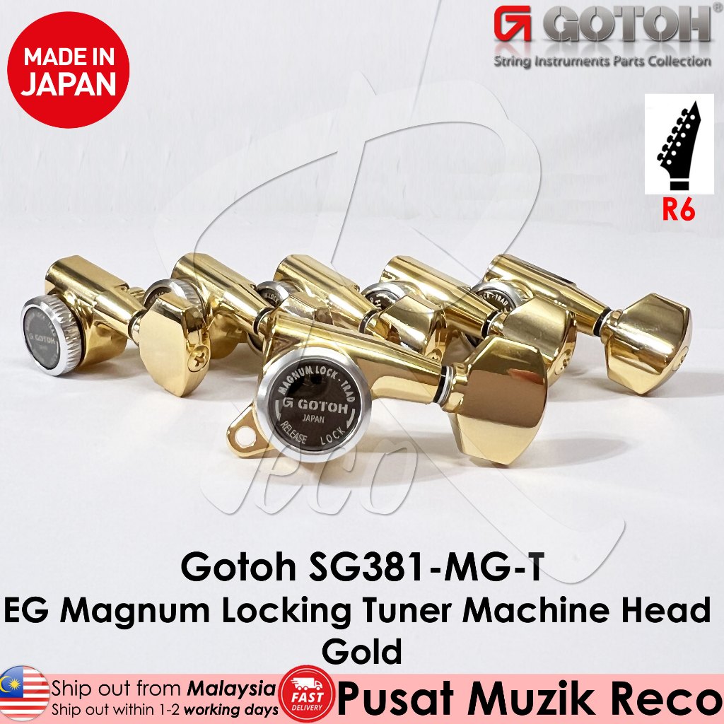 GOTOH SG381-MGT-07 Electric Guitar Magnum Locking Tuner Machine Head SET