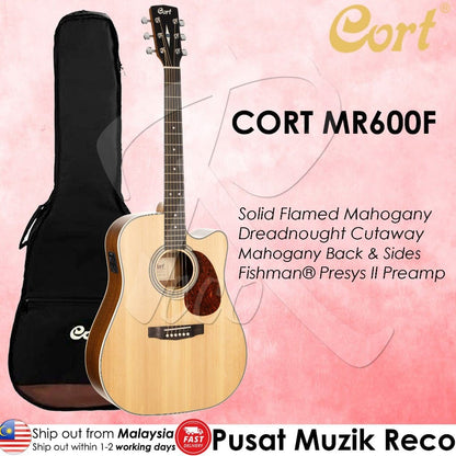 *Cort MR600F Solid Top Acoustic Guitar With Gigbag - Reco Music Malaysia