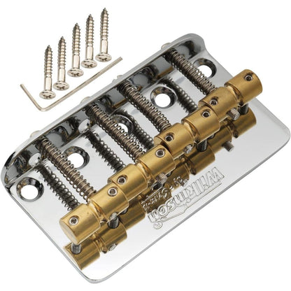 *Wilkinson WBBC Chrome Vintage Bass Guitar Bridge, Brass Saddles - Reco Music Malaysia