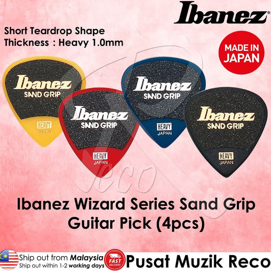 *Ibanez PA16SG Wizard Series Sand Grip NON SLIP Guitar Picks Heavy 1.0mm (4pcs) - Reco Music Malaysia