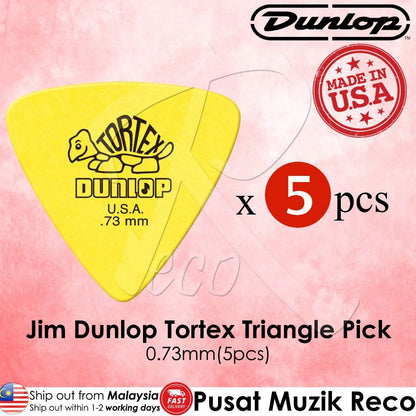 *Jim Dunlop 431P073 0.73mm Tortex Triangle Yellow Guitar Pick (5-Pack) - Reco Music Malaysia