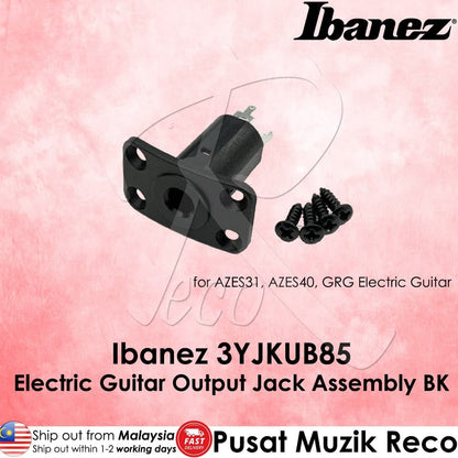 *Ibanez 3YJKUB85 BK Electric Guitar Output Jack Assembly Black - Reco Music Malaysia