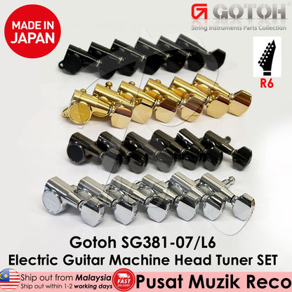 Gotoh SG381-07 BK Electric Guitar Machine Head SET Tuners 6 in Line BLACK - Reco Music Malaysia