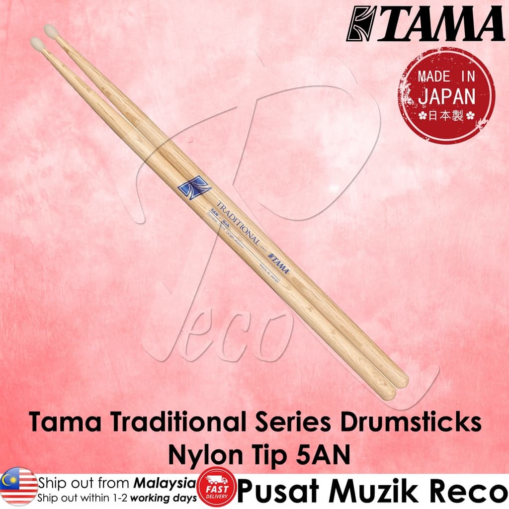 *Tama 5AN Traditional Series Drumsticks 5A Nylon Tip - Reco Music Malaysia