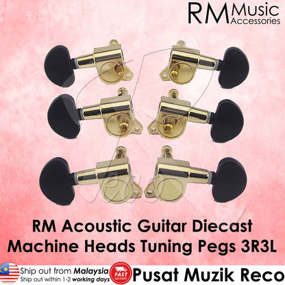 RM GF0798-GD GOLD Acoustic Guitar Machine Head SET 3R3L - Reco Music Malaysia